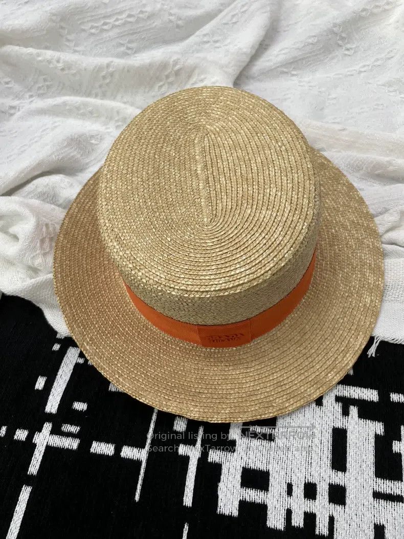 Prada Prada Orange wide-brimmed straw hat Size ONE SIZE - 1 Thumbnail