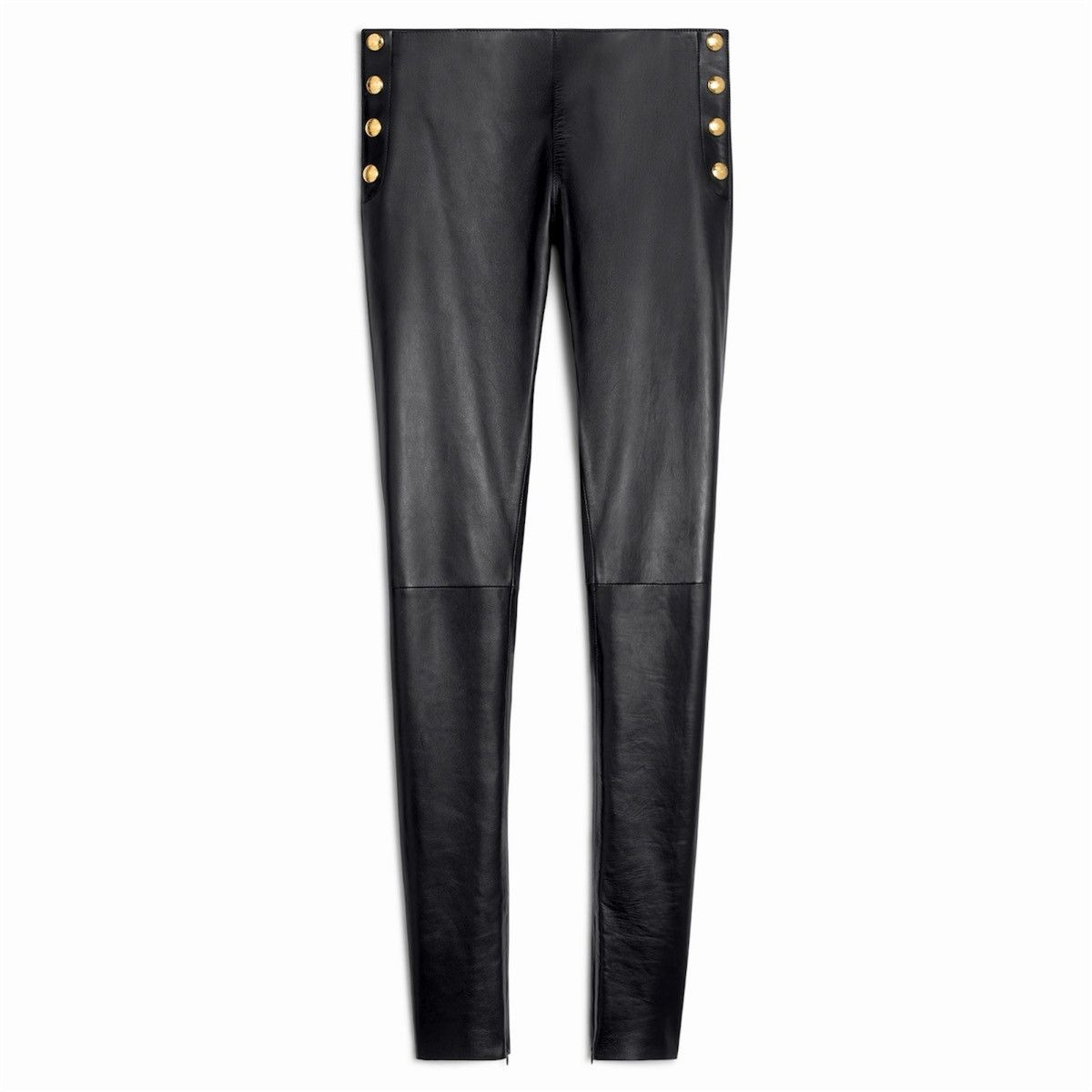Celine 2G410136W.38NO Skinny Jeans with Side Snap Buttons in Lambsk Size 26" / US 2 / IT 38 - 2 Thumbnail