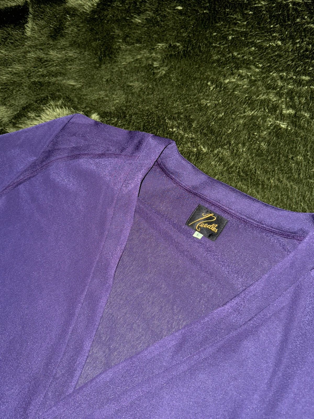 Needles [L] NEEDLES JAPAN poly v-neck cardigan purple Size US L / EU 52-54 / 3 - 2 Thumbnail