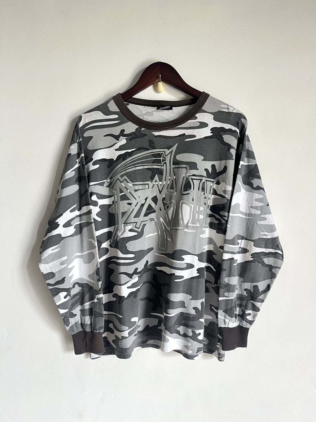 Vintage Death Thrashed Camo Longsleeve Metal Band