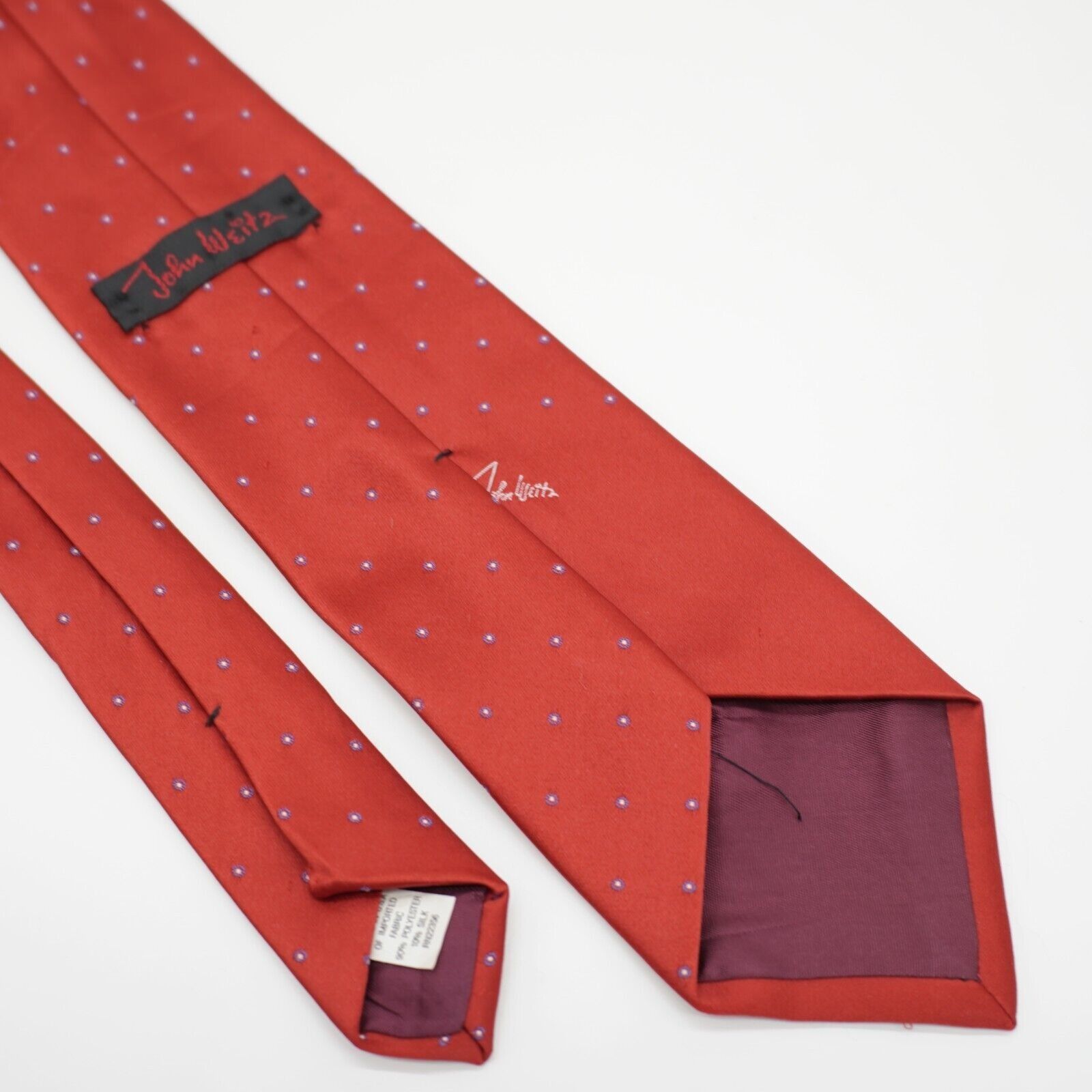 John Weitz John Weitz Signature Red Woven Silk Blend Tie Short Size ONE SIZE - 5 Thumbnail