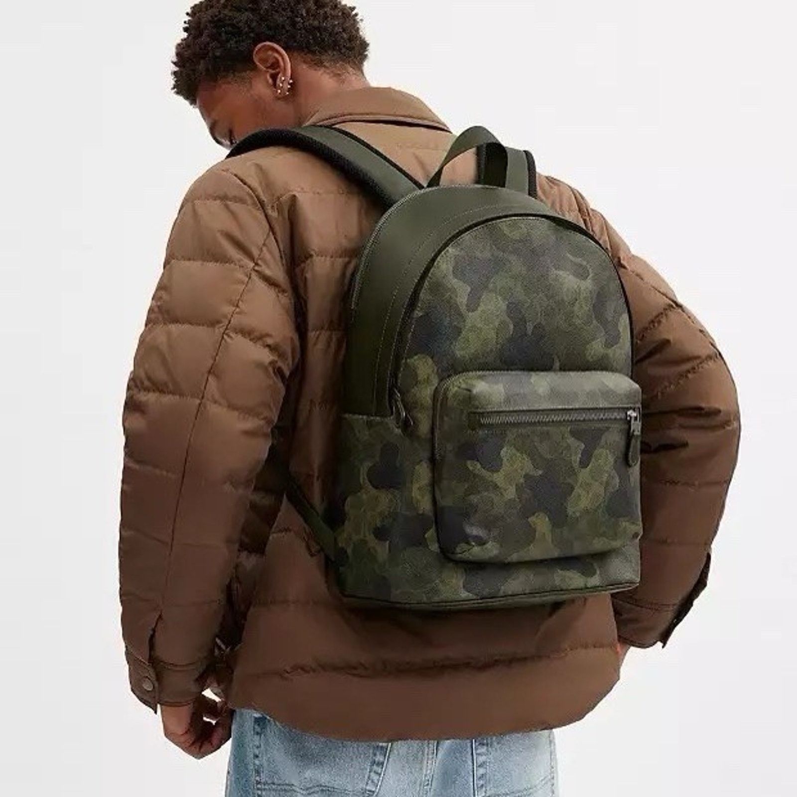 Coach NWT COACH West Men's Backpack Camo CW311 Dark Shamrock Multi Size ONE SIZE - 10 Thumbnail