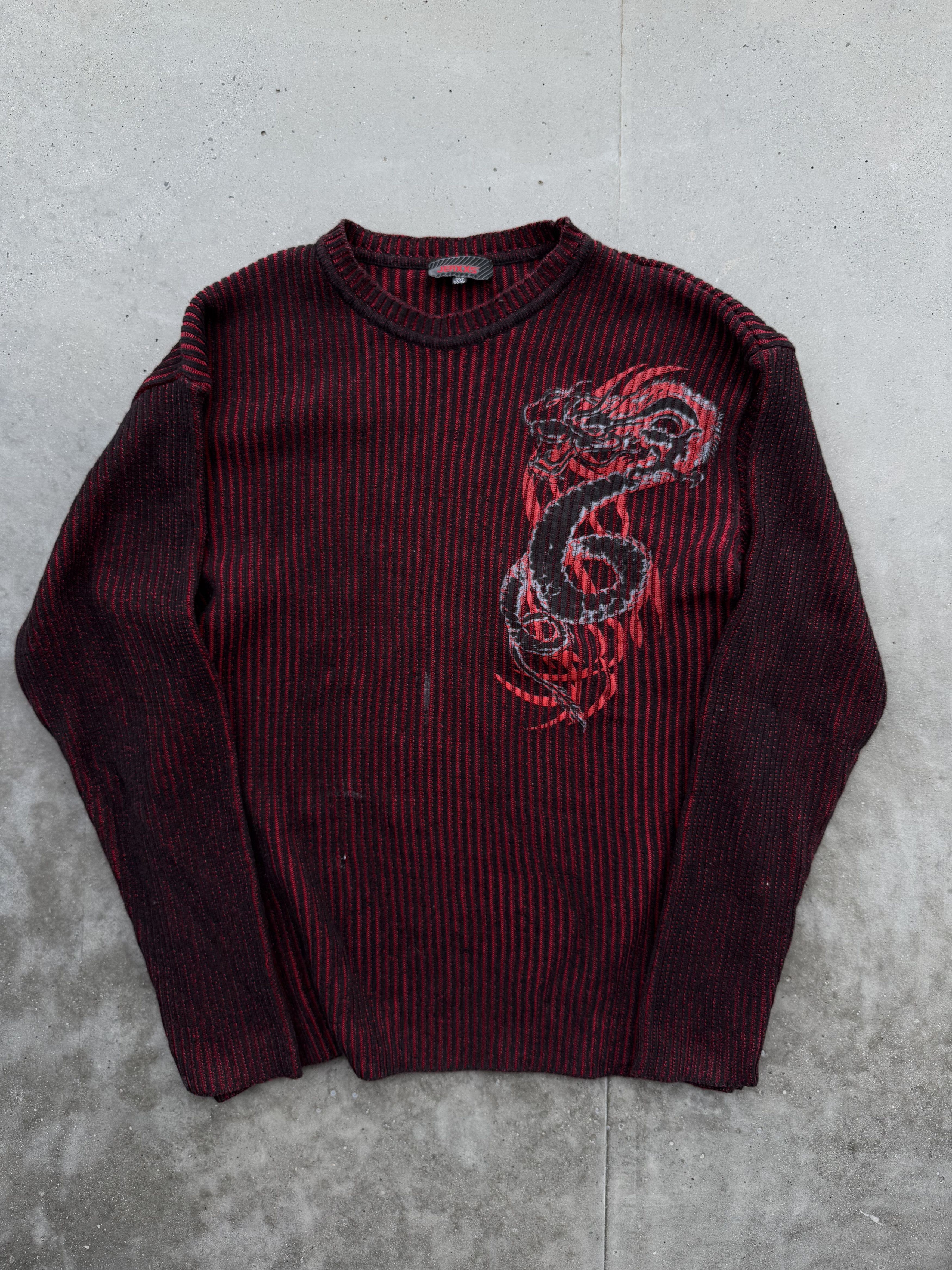 Japanese Brand × Vintage Vintage Y2K avantgarde tribal black opium sweater super rare Size US XXL / EU 58 / 5 - 1 Thumbnail