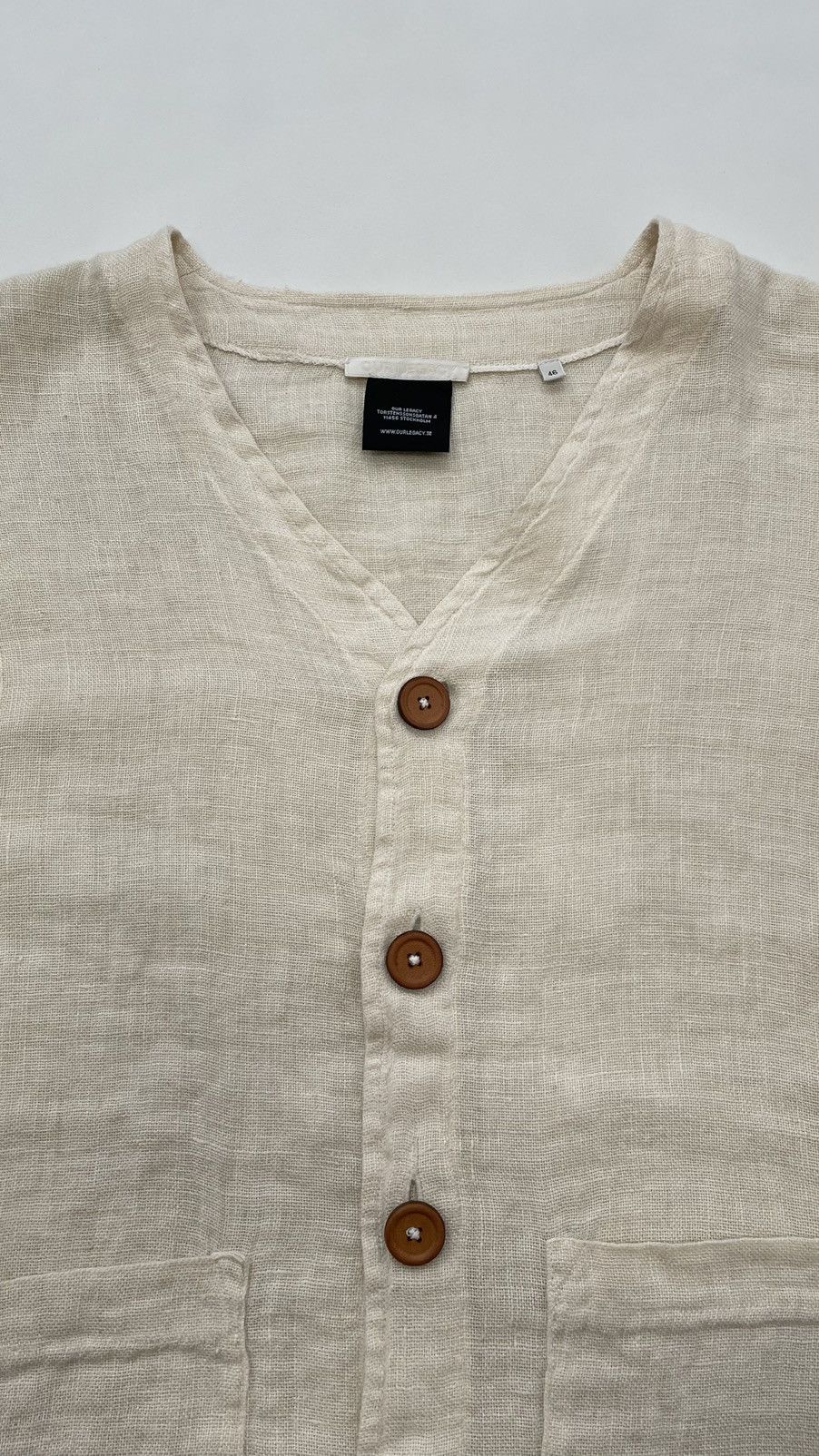 Our Legacy Raw White Rough Sack Linen Cardigan Size US M / EU 48-50 / 2 - 2 Thumbnail