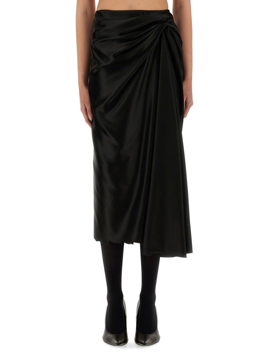 Balenciaga BALENCIAGA DRAPED SKIRT - BLACK (FR 36) Size 26" / US 2 / IT 38 - 1 Thumbnail