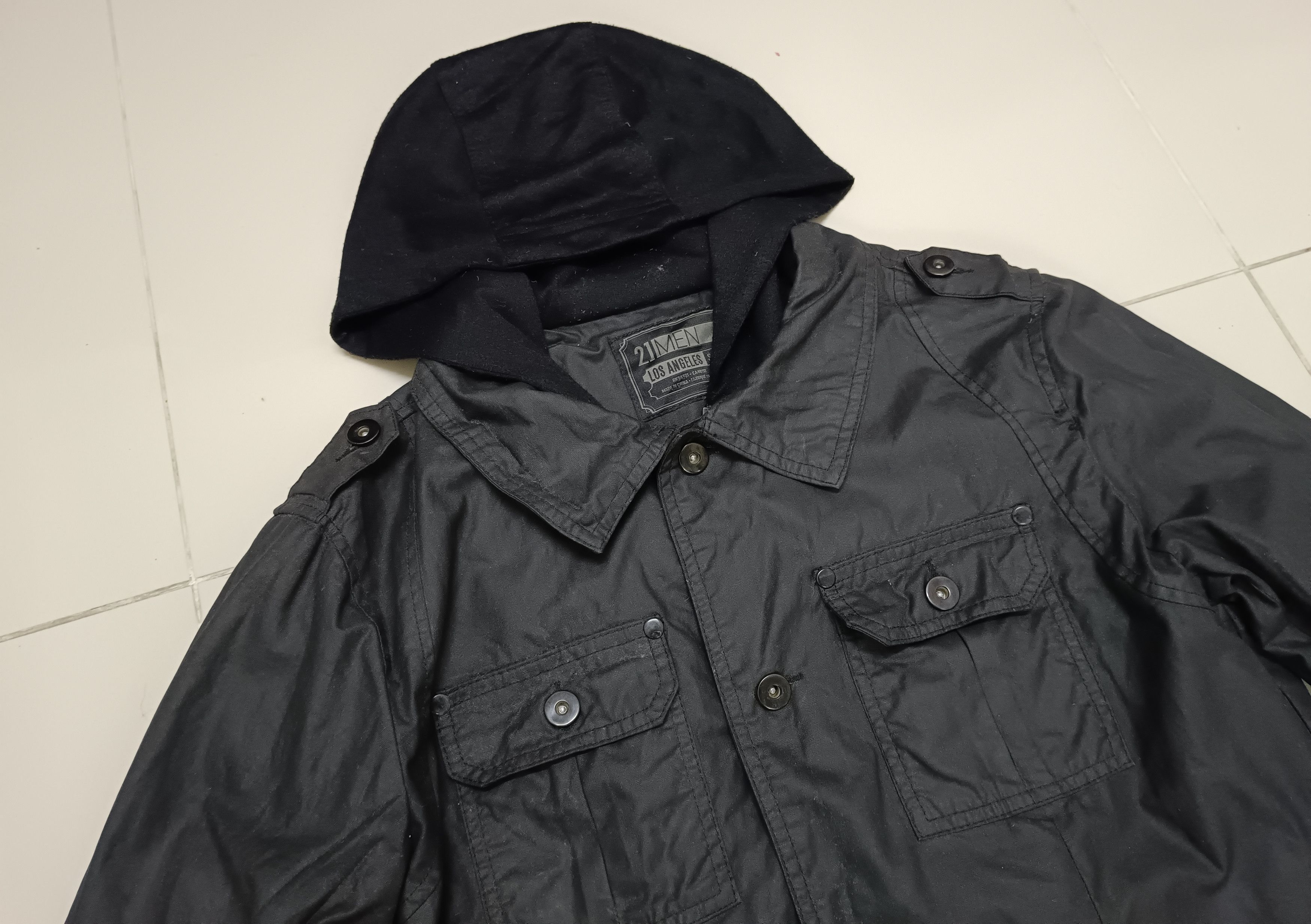 14th Addiction × Le Grande Bleu (L.G.B.) Vintage 21 Men Wax Jacket Hoodie Size US M / EU 48-50 / 2 - 3 Thumbnail