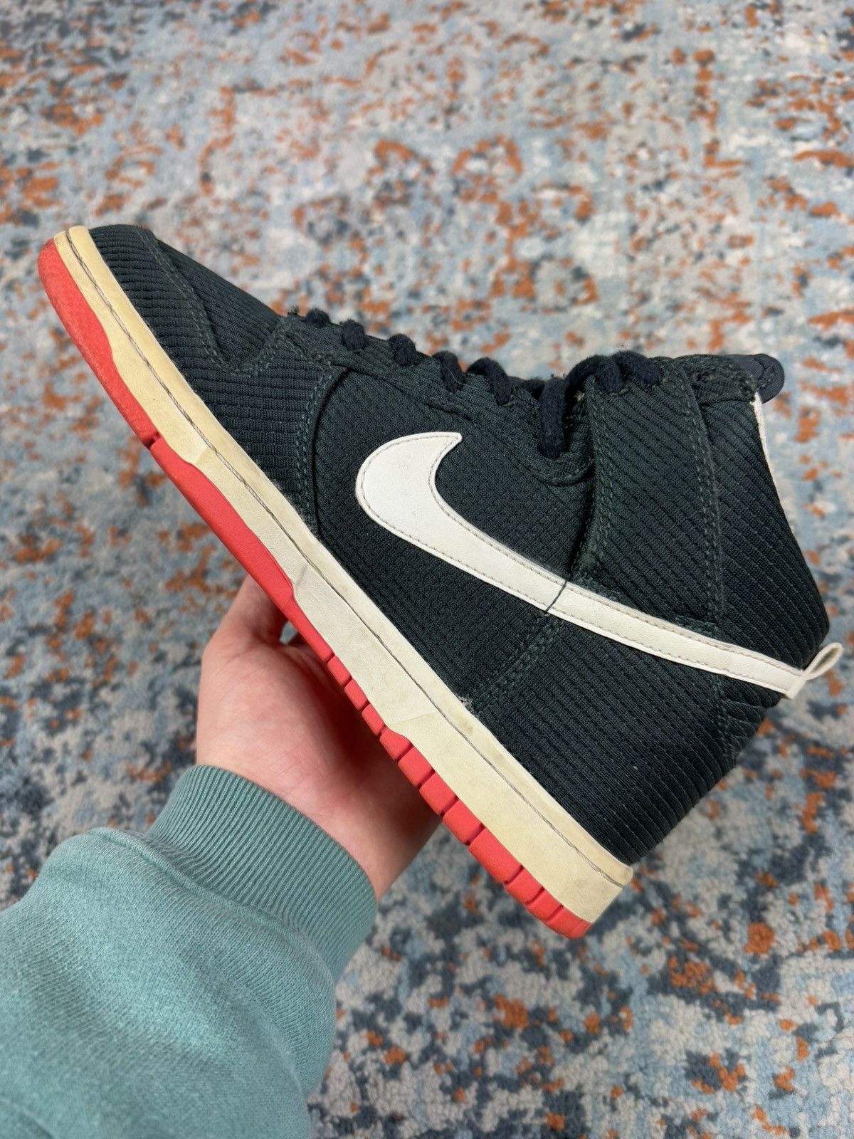 Nike × Vintage Vintage 00s Nike dunk high corduroy waffle knit style Size US 7 / IT 37 - 5 Thumbnail