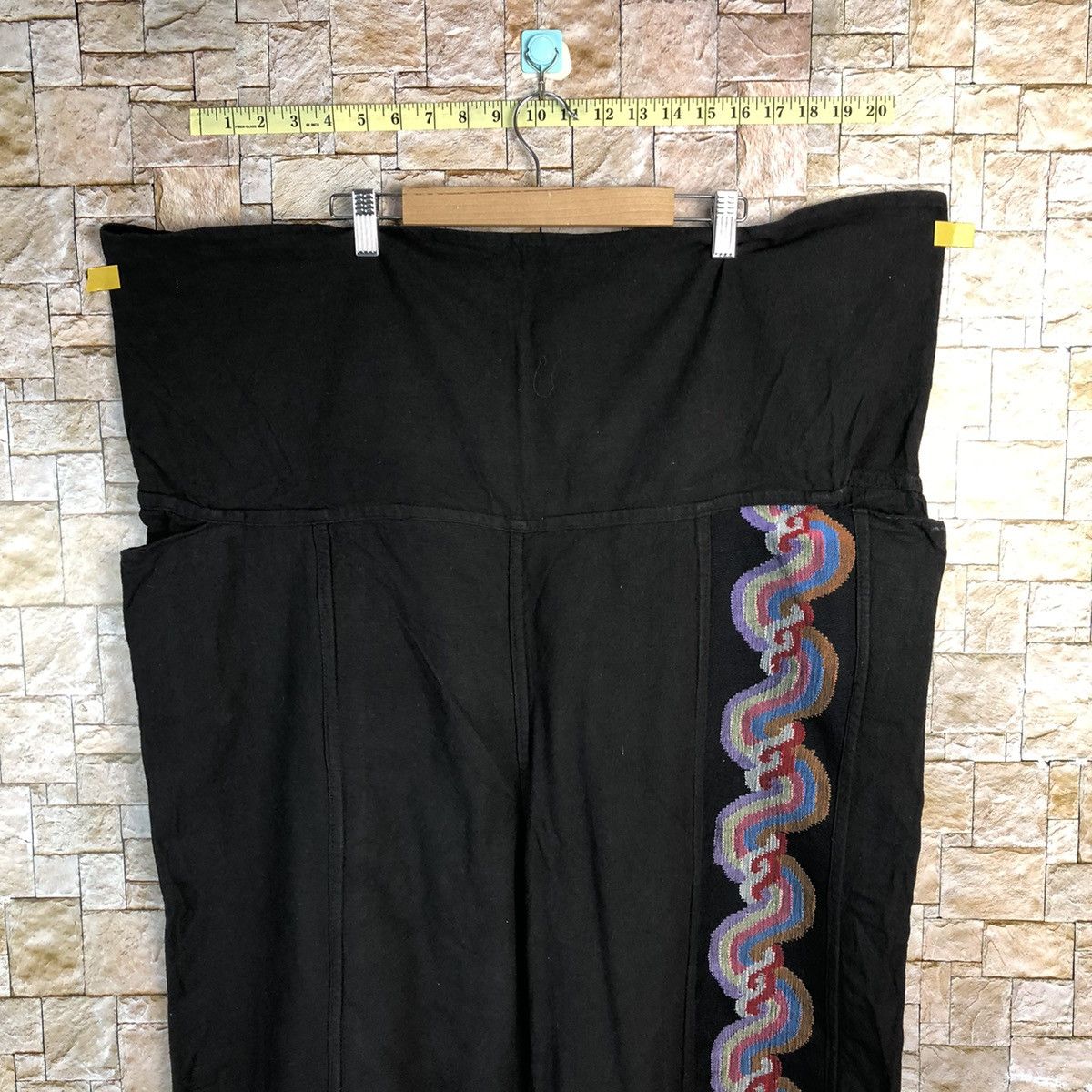 Japanese Brand Amina double waist art design Black Pants #A133 Size US 32 / EU 48 - 2 Thumbnail