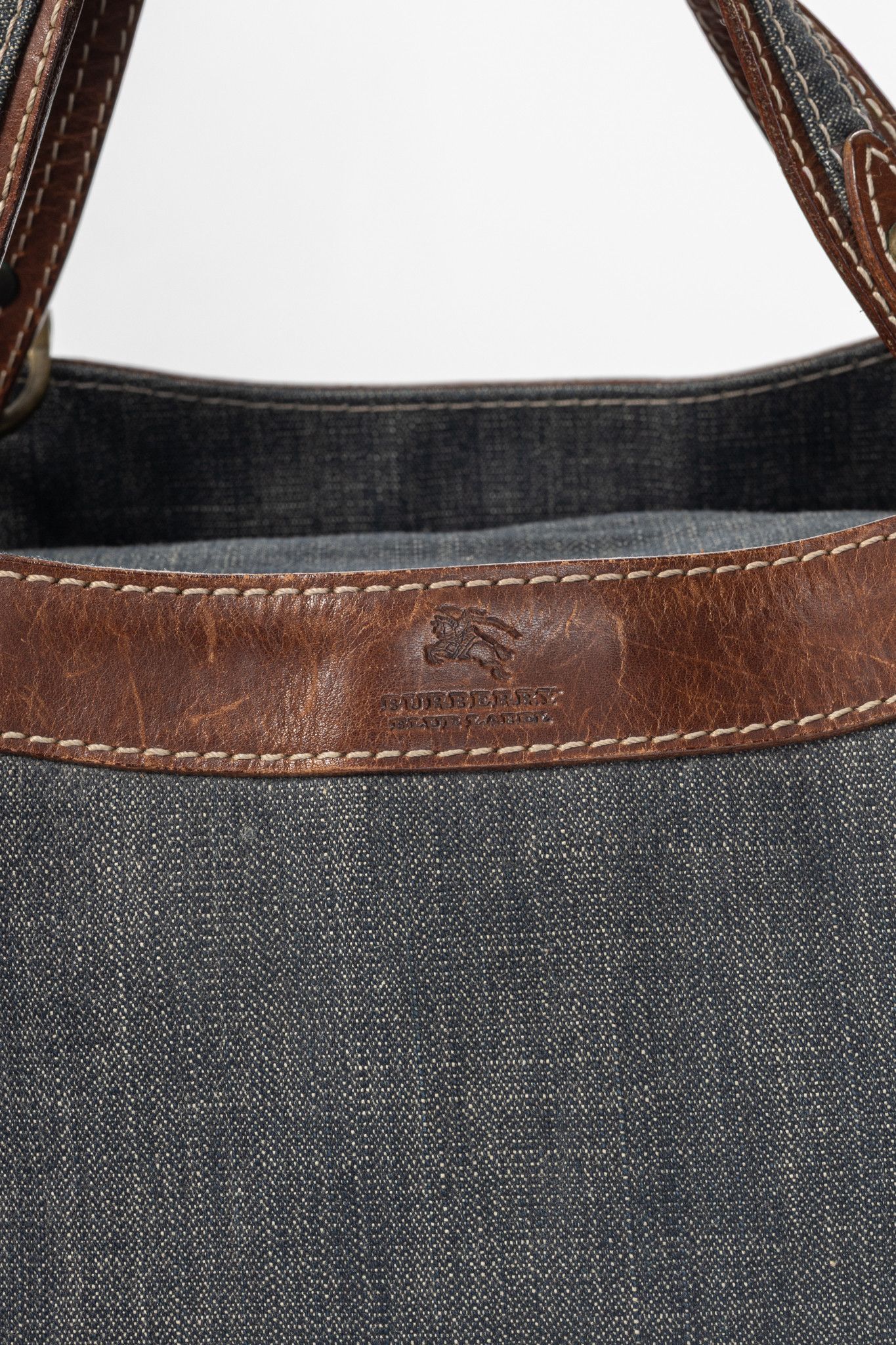 Burberry Burberry Blue Label Blue Denim & Leather-Trim Handbag Size ONE SIZE - 10 Thumbnail
