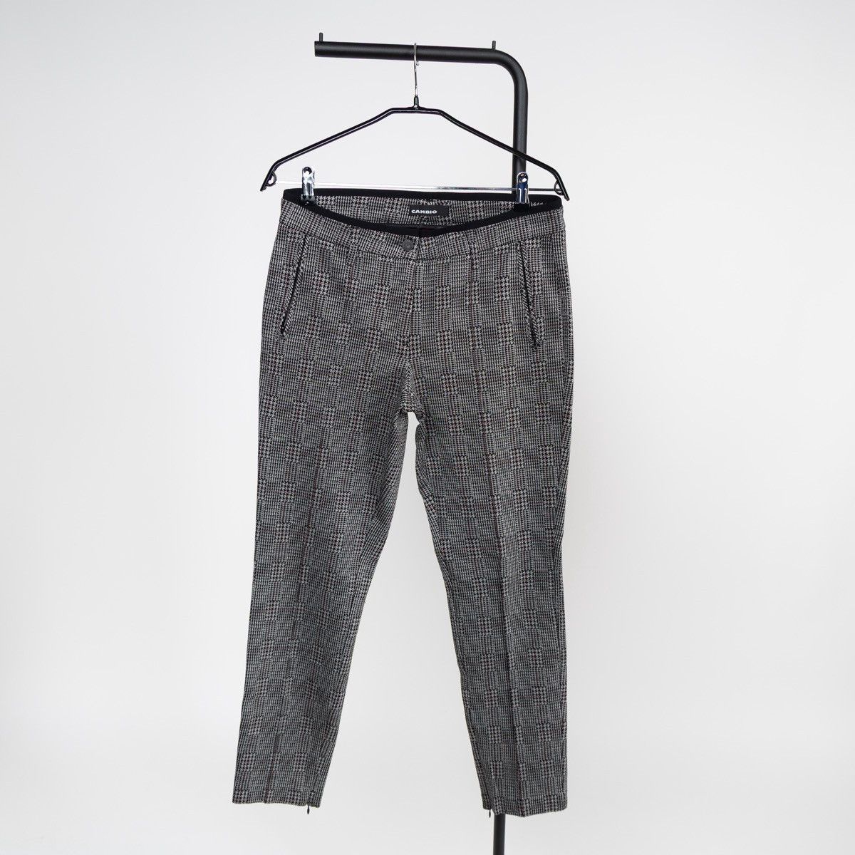 Other Cambio Rhona Womens Trousers Grey Check Pants Casual Style Size 32" / US 10 / IT 46 - 1 Thumbnail