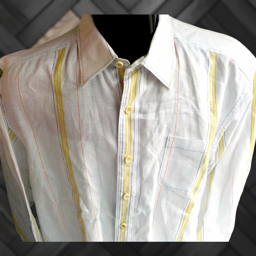 Tommy Bahama TOMMY BAHAMA RELAX Striped 100% Linen L/S Shirt White, Multicolor SZ LG Shirt Size US L / EU 52-54 / 3 - 1 Thumbnail