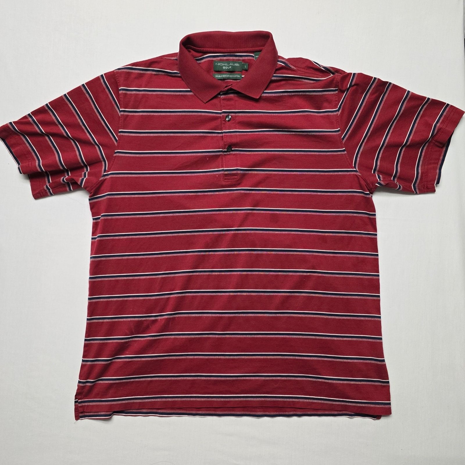Other Nicklaus Golf Double Mercerized Cotton L Red Striped Polo Size US L / EU 52-54 / 3 - 1 Thumbnail