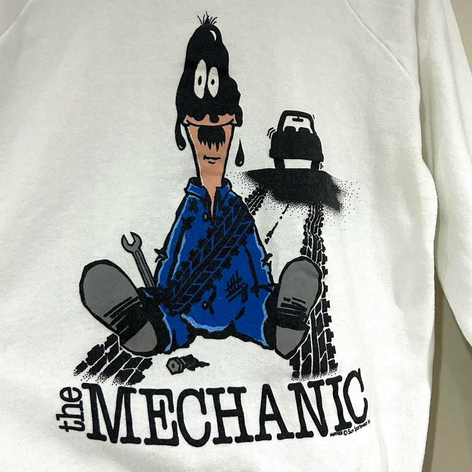Other Vintage Mechanic Cartoon Graphic Crewneck Sweatshirt Size US M / EU 48-50 / 2 - 2 Thumbnail