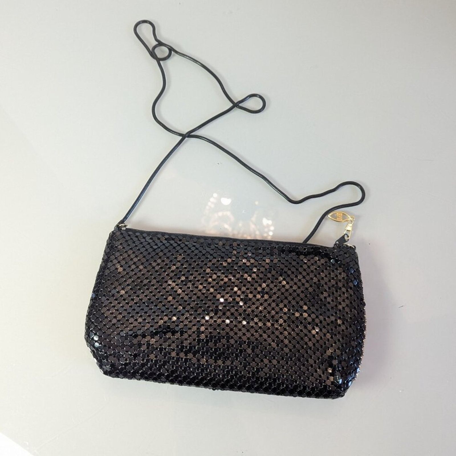 Vintage Vintage Unbranded Black Gold Silver Metal Mesh Crossbody Bag Size ONE SIZE - 2 Thumbnail