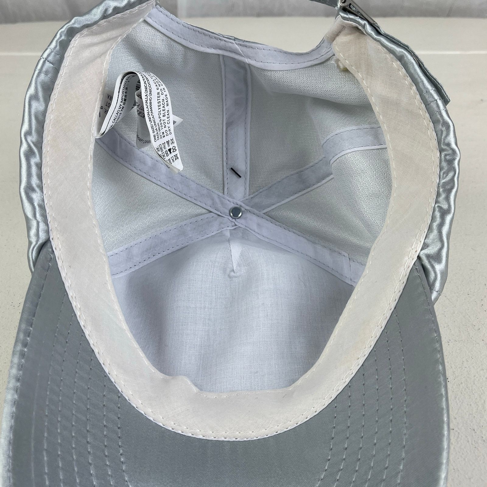 Forever 21 Shiny Silver Satin Baseball Cap Dad Hat Y2K Futuristic Cyber Size ONE SIZE - 17 Thumbnail