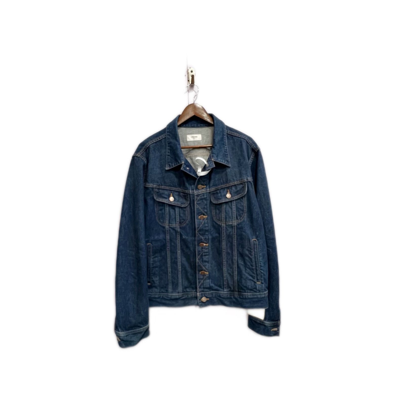 Celine Celine Logo Denim Jacket Size XL Size US XL / EU 56 / 4 - 1 Thumbnail