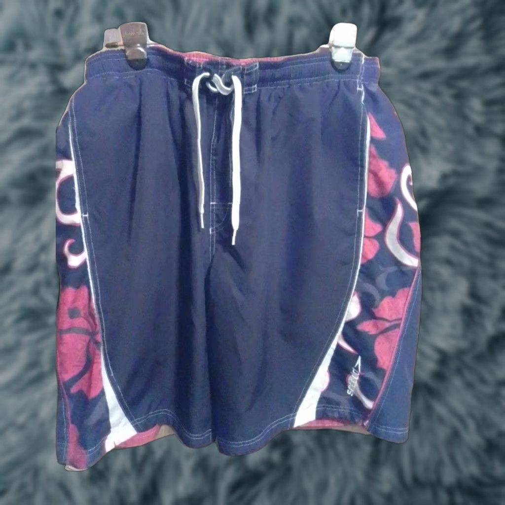 Speedo SPEEDO Board Shorts Bottom 34-36" Men Black Red Pockets Colorblock Beach Surfing Size US 34 / EU 50 - 1 Thumbnail
