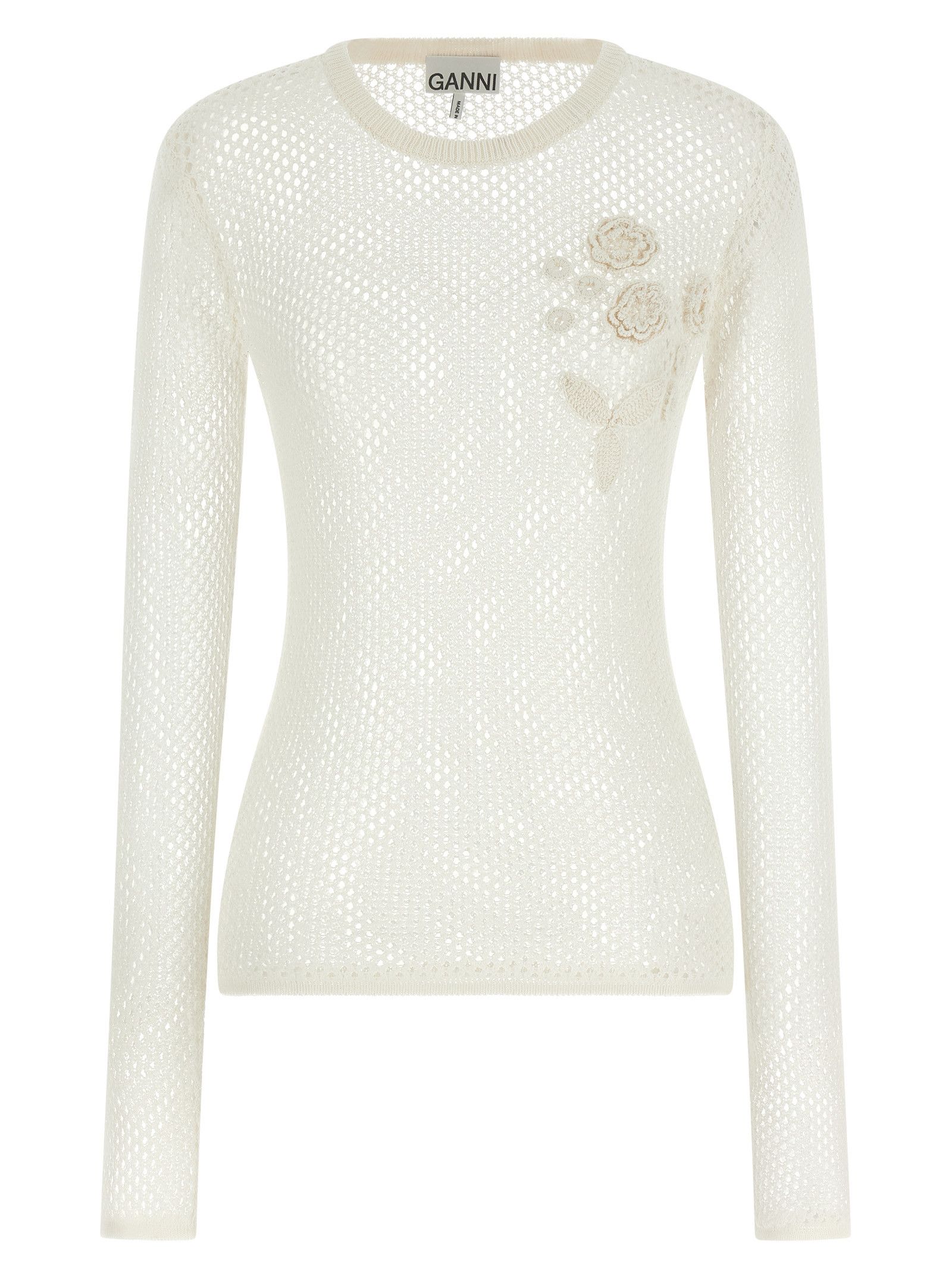 Ganni Pointelle Cotton Sweater Size M / US 6-8 / IT 42-44 - 1 Thumbnail
