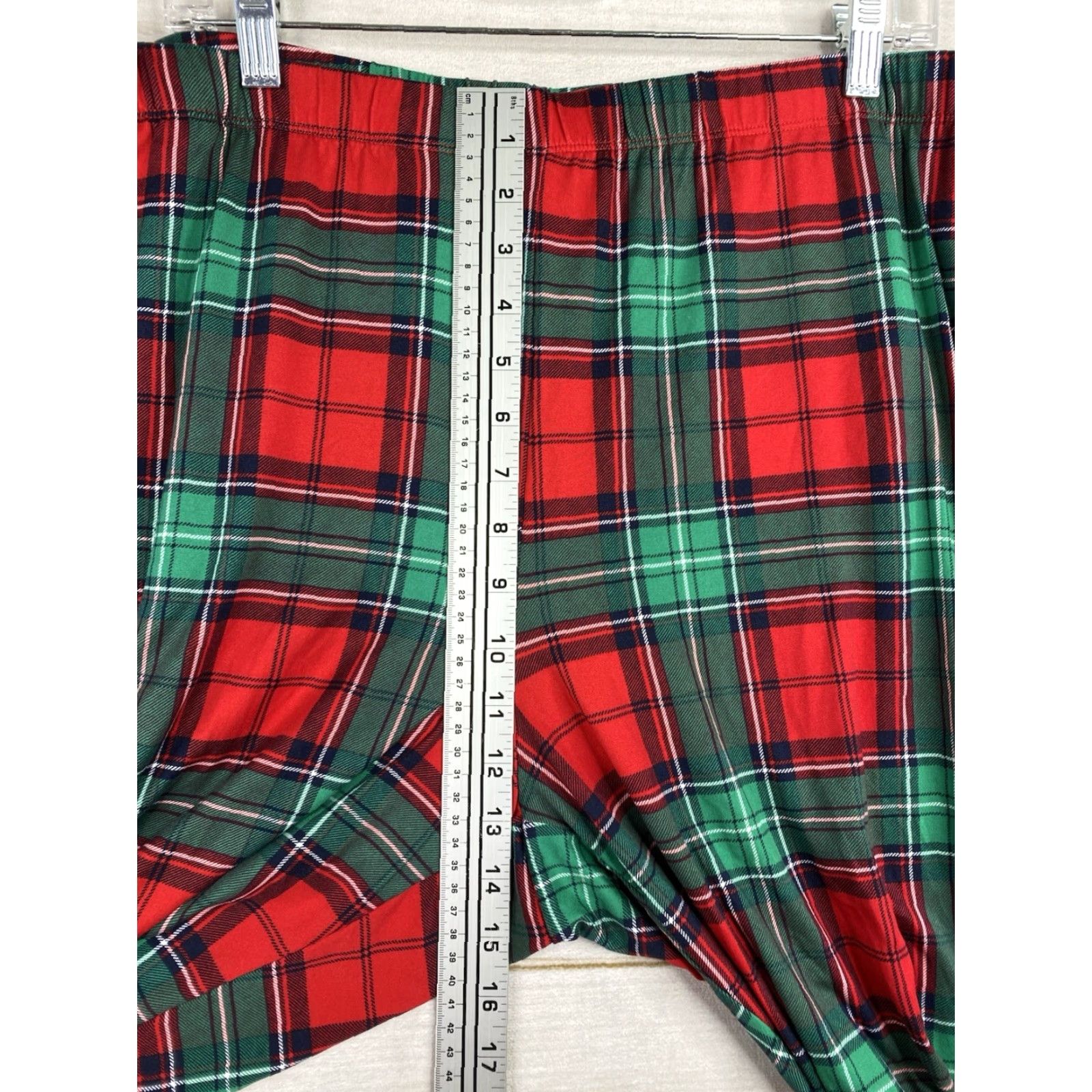 Vintage JOYSPUN Pajama Set Womens 3X 22W 24W Red Green Plaid Holiday Cheers Size ONE SIZE - 6 Thumbnail