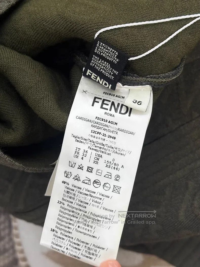 Fendi Fendi Vintage Green Embossed Double F Logo Knit Cardigan Size XS / US 0-2 / IT 36-38 - 4 Thumbnail