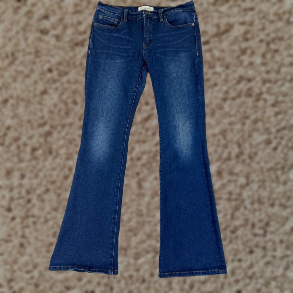 Vintage Henry & Belle Jeans Womens 30 Denim Blue Cotton Blend Flared 5-Pocket Regular Inseam 31 Painte? Size 30" / US 8 / IT 44 - 1 Thumbnail
