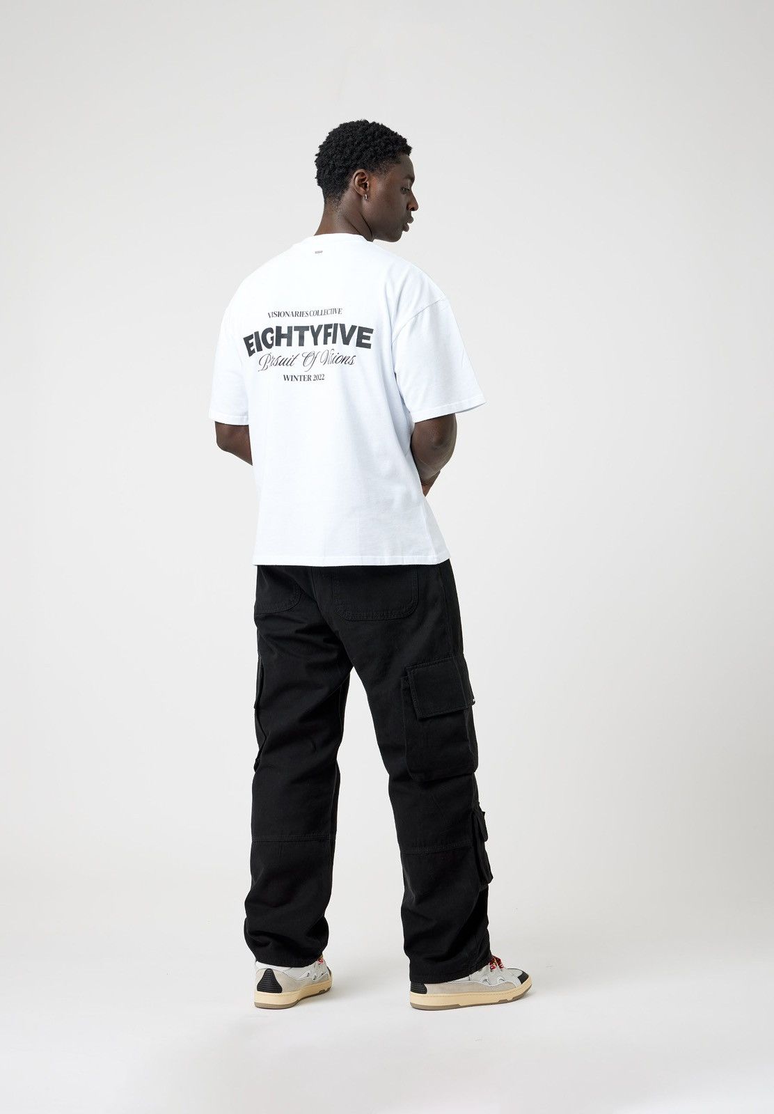 Vintage EightyFive Black Cargo Baggy Pants Size US 38 / EU 54 - 3 Thumbnail
