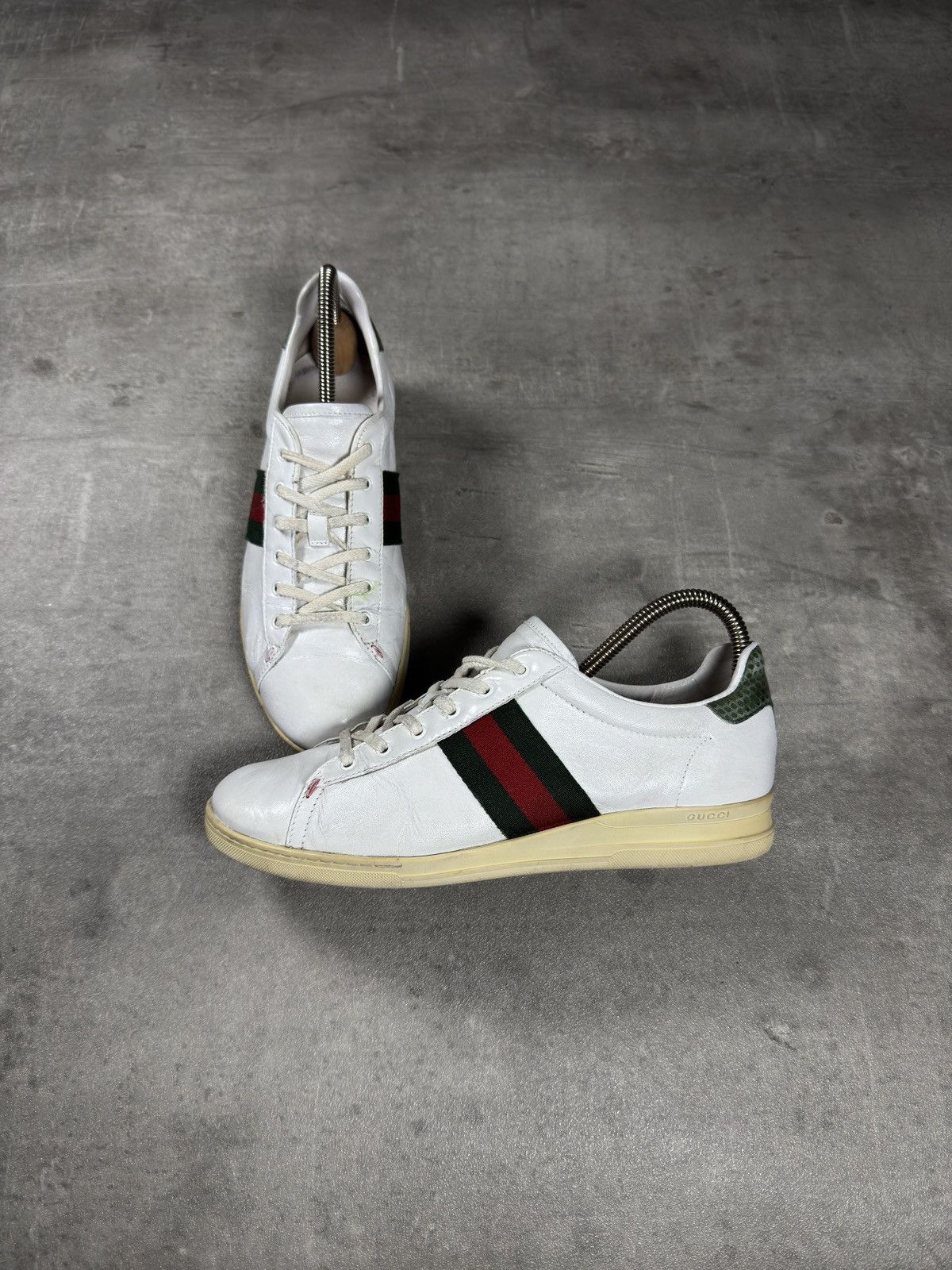 Gucci Gucci Ace Web Stripe Sneakers – White Size US 7 / EU 40 - 2 Thumbnail