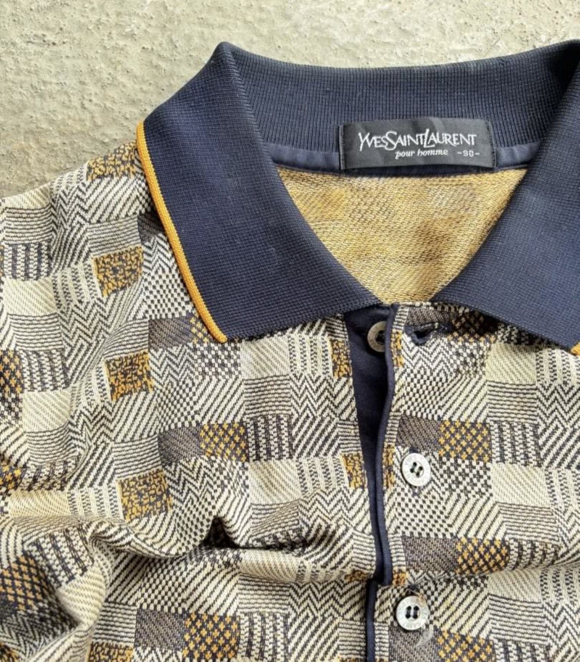Yves Saint Laurent Rare‼️ Yves Saint Laurent Long Sleeve Patern Rugby Polos Size US M / EU 48-50 / 2 - 3 Thumbnail