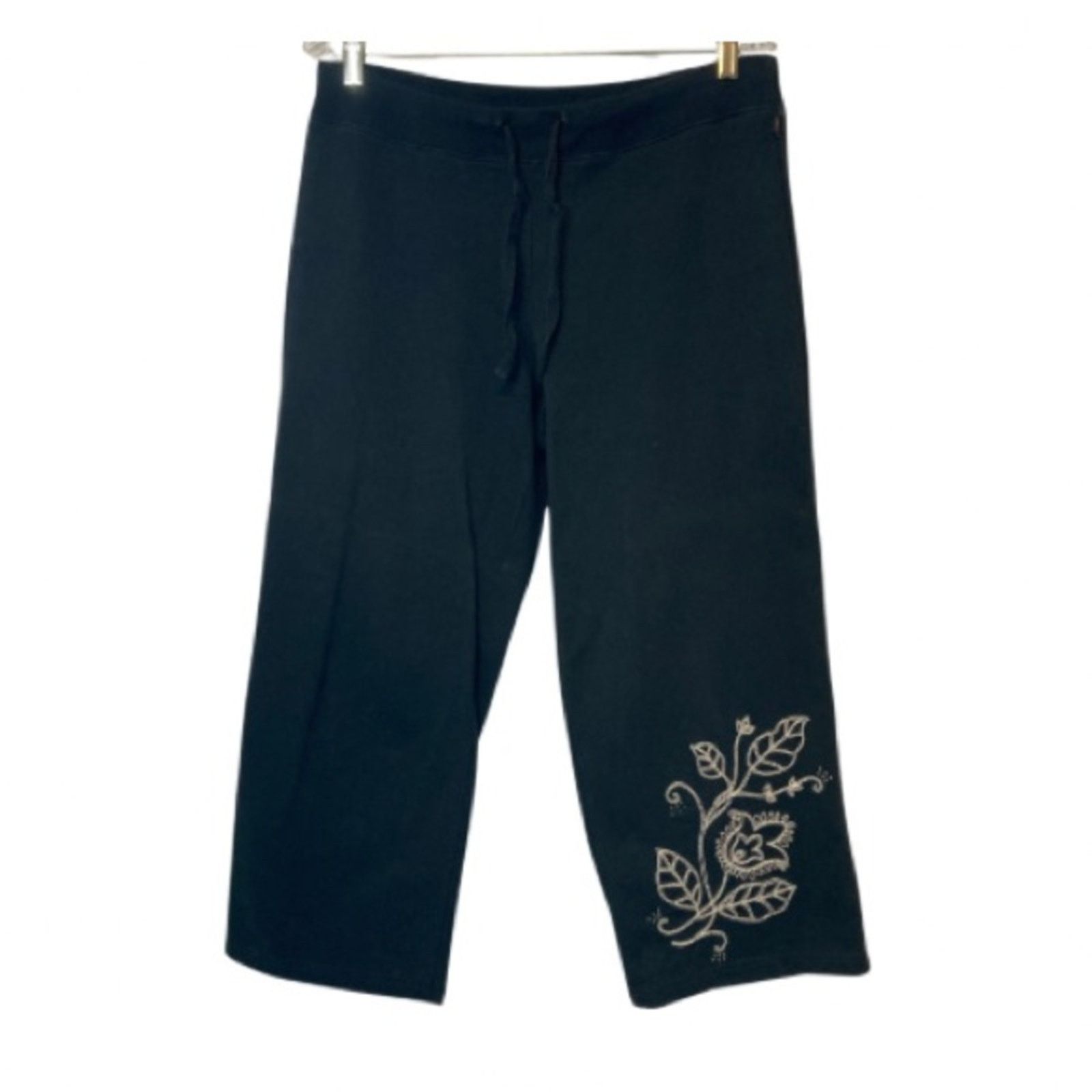 Other Y2K New York and Company Black Crop Sweatpants Pants Size 30" / US 8 / IT 44 - 1 Thumbnail