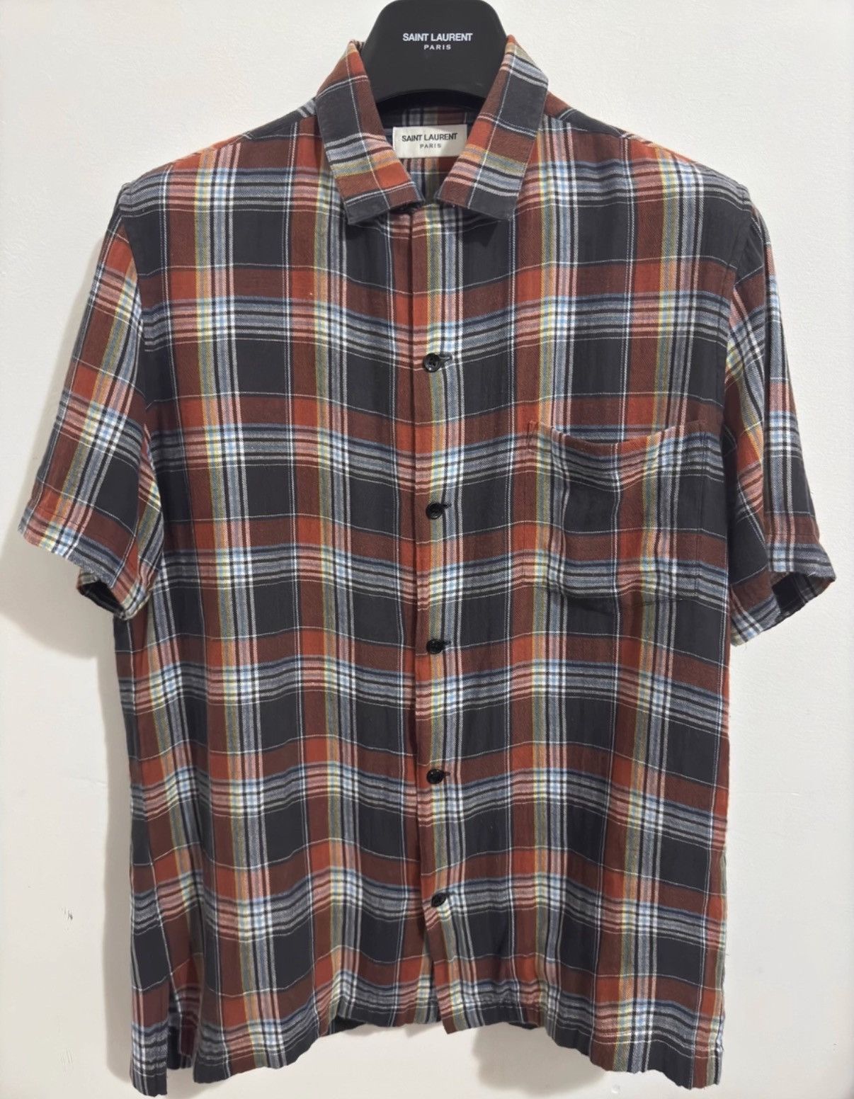 Saint Laurent Paris Saint Laurent Runway Scottish Pocket Multicolor Plaid Shirt Size US S / EU 44-46 / 1 - 1 Thumbnail