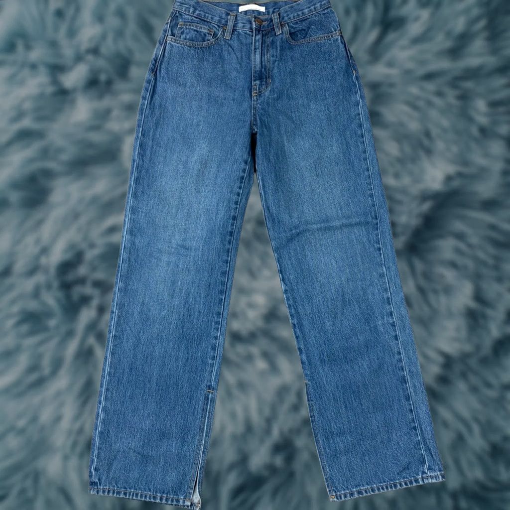 Oak + Fort Oak + Fort Jeans Wide-Leg High Waisted 27 Blue Slit 29in Inseam 100% Cotton Denim Women Size 27" / US 4 / IT 40 - 1 Thumbnail
