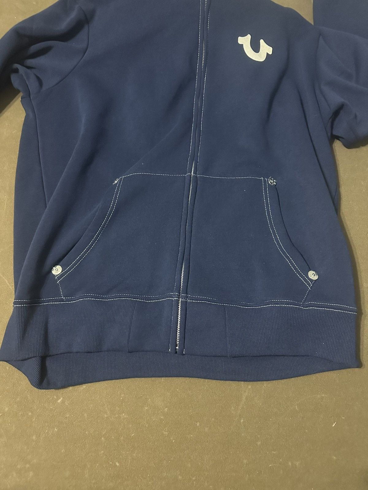 True Religion True Religion Men’s Buddha Navy Zip-Up Hoodie Size US XL / EU 56 / 4 - 3 Thumbnail