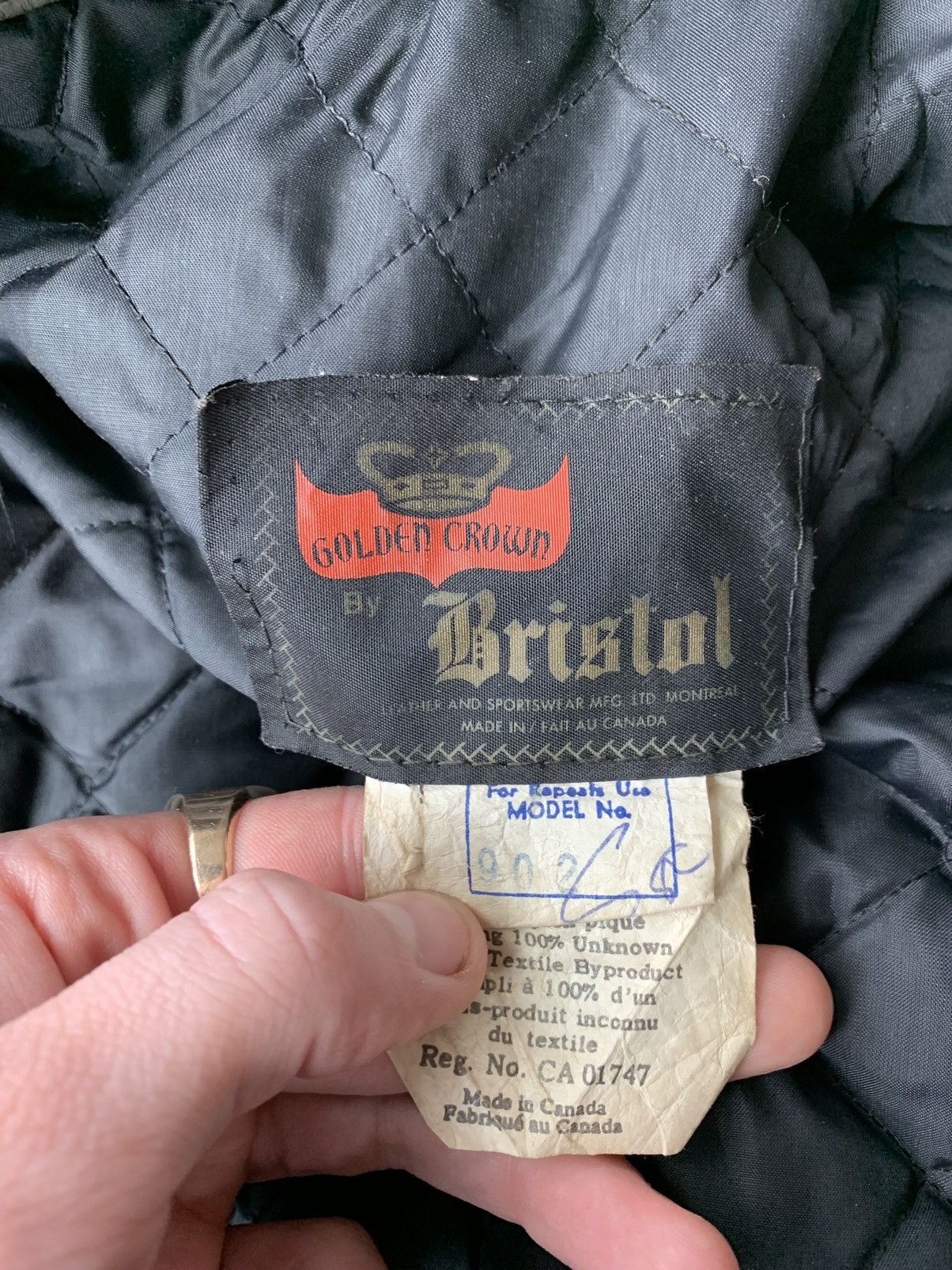 Other × Vintage 80s Bristol Golden Crown Vintage Leather Motorcycle Jacket S Size US M / EU 48-50 / 2 - 6 Thumbnail