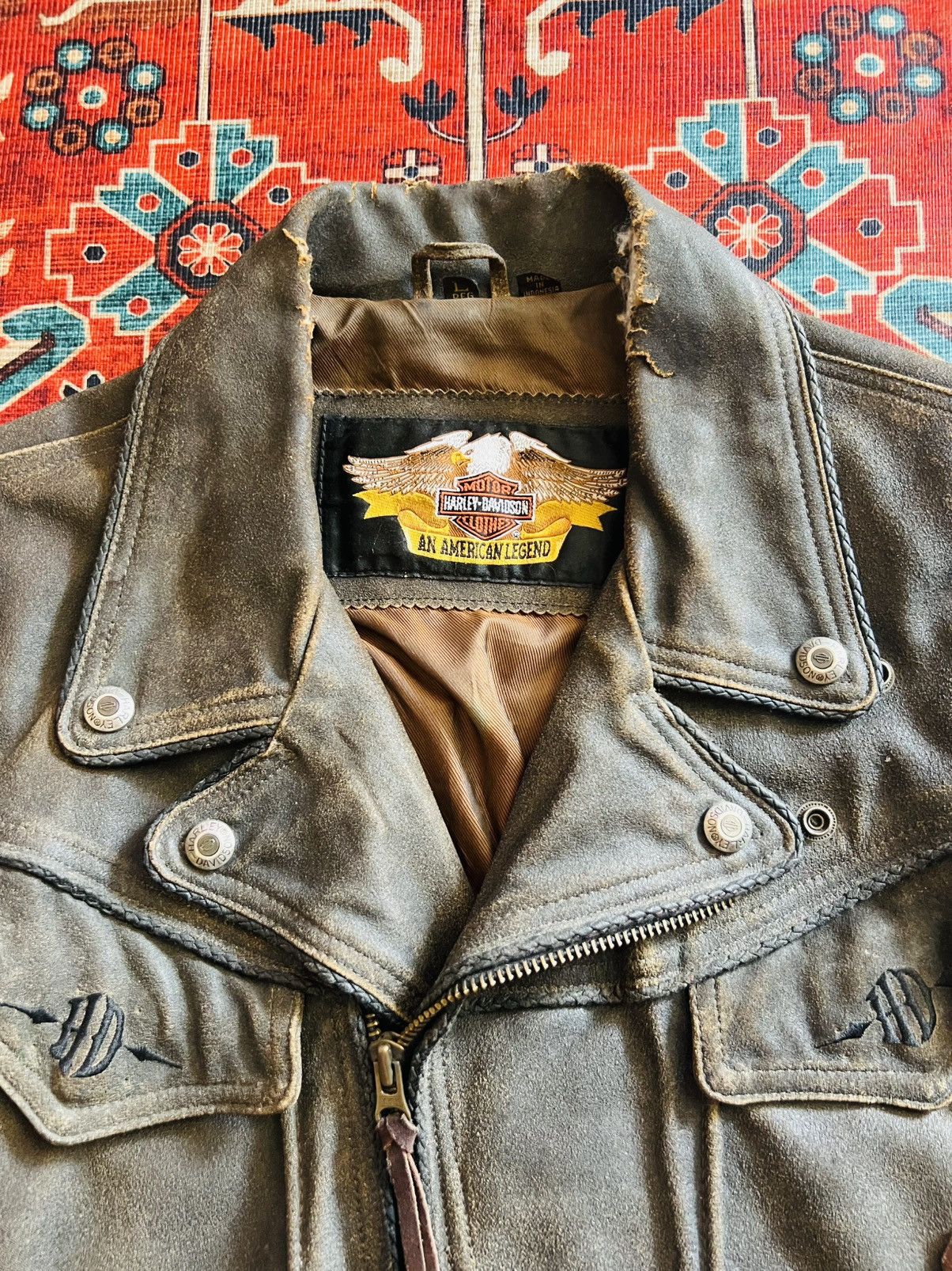 Harley Davidson Vintage Harley Davidson Billings Brown Leather Jacket Size US L / EU 52-54 / 3 - 12 Thumbnail