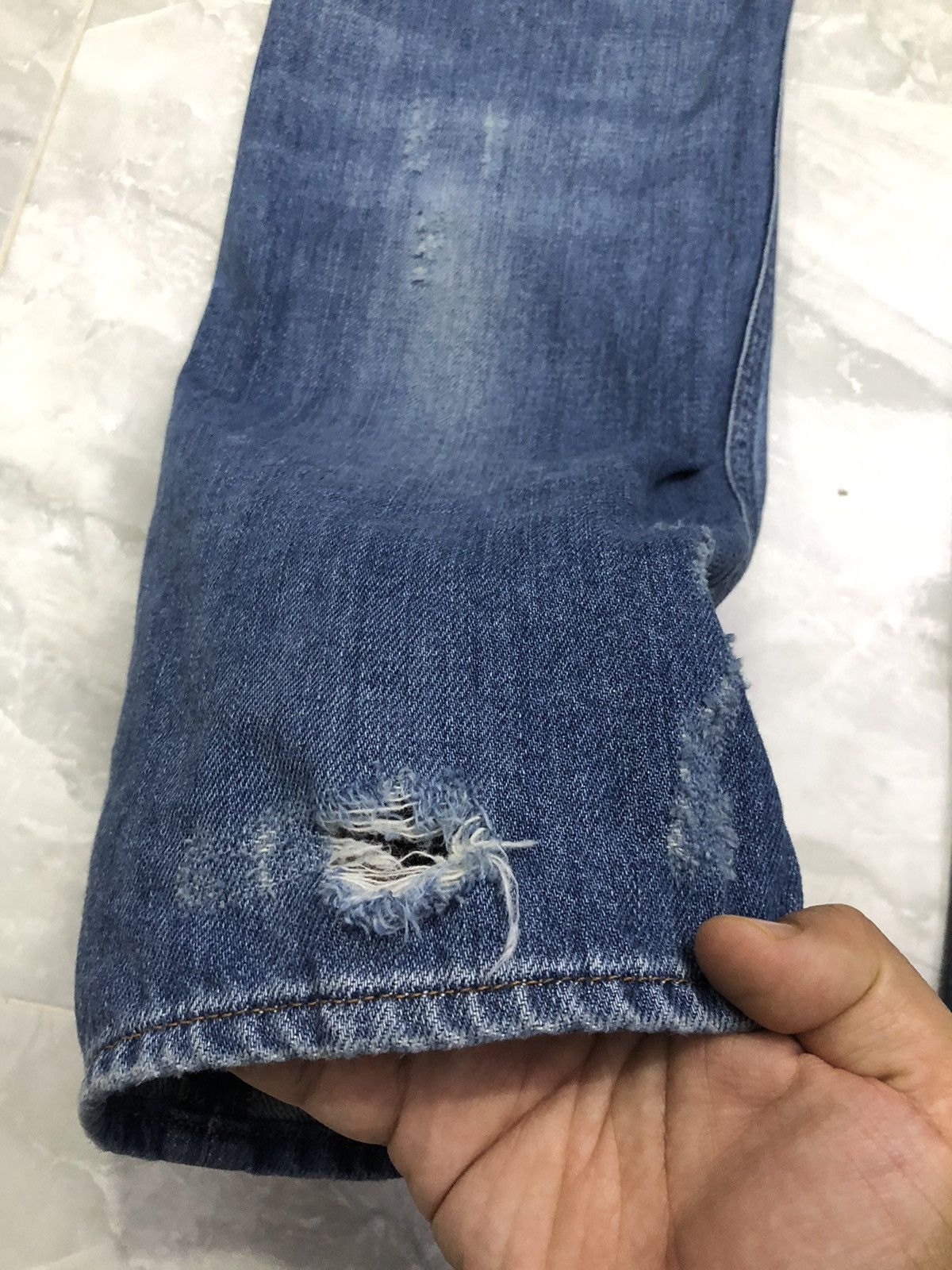 H&M H&M Boyfriend Distressed Boro Stitch Jeans Size US 35 - 14 Thumbnail