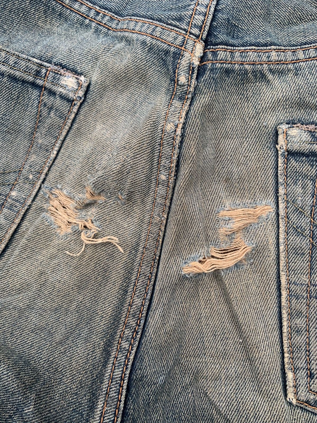 Edwin VINTAGE EDWIN 505 SELVEDGE BAGGY RUSTY DISTRESSED DENIM Size US 28 / EU 44 - 20 Thumbnail
