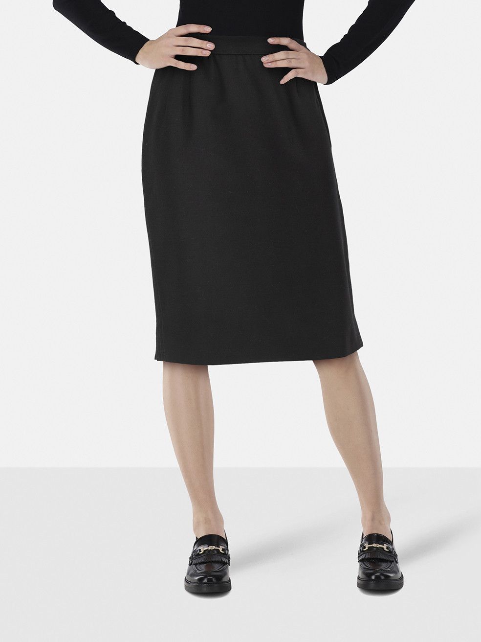 Valentino Black Side Zip Knee Length Skirt Size 26" / US 2 / IT 38 - 1 Thumbnail