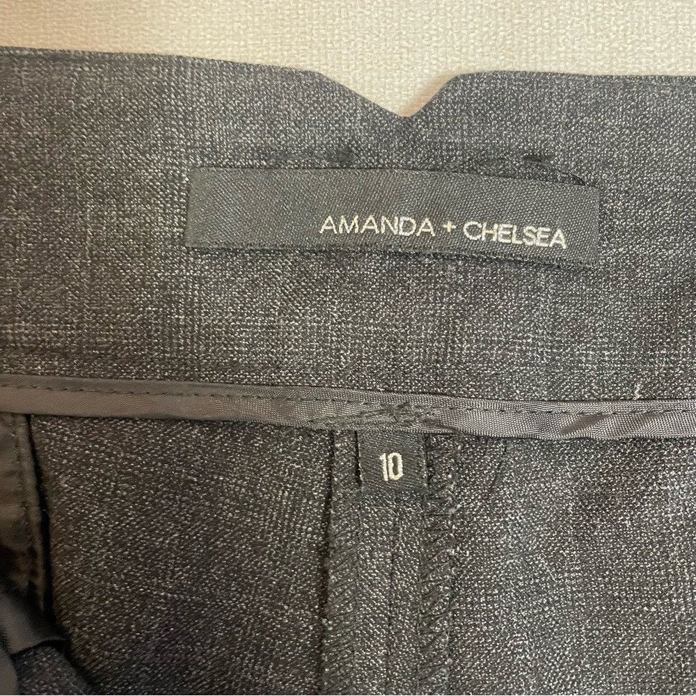 Other Amanda & Chelsea Dark Grey Straight Leg Plaid Pants Size 10 Size 32" / US 10 / IT 46 - 7 Thumbnail