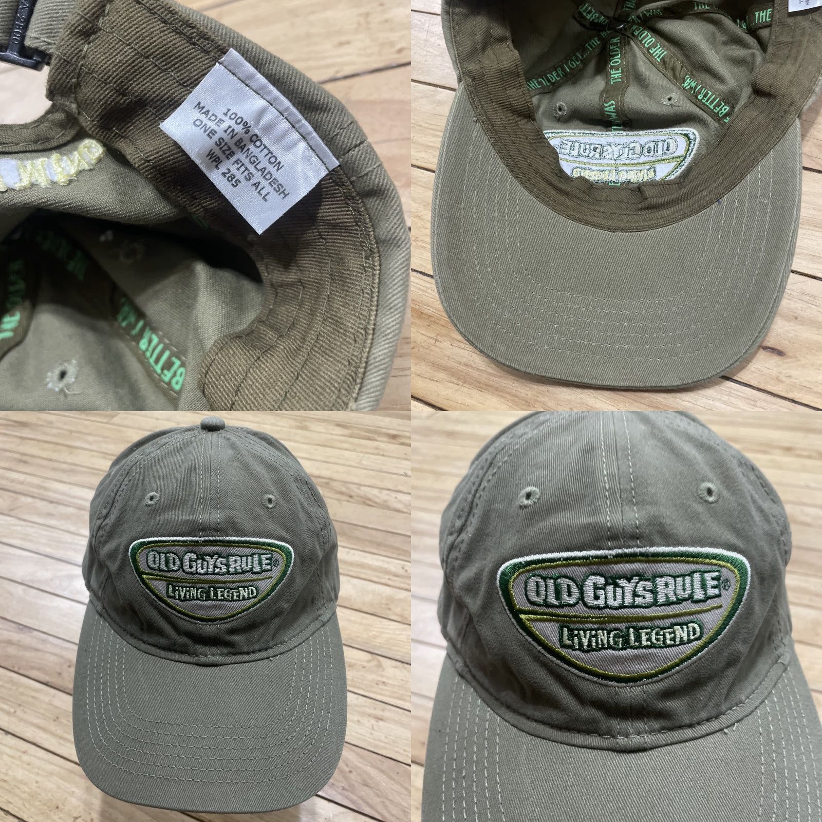 Vintage Old Guys Rule Living Legend Strapback Baseball Cap Green One Size Embroidered Mens Adjustable Casual Outdoor Canvas Cotton Cap EUC Size ONE SIZE - 8 Thumbnail