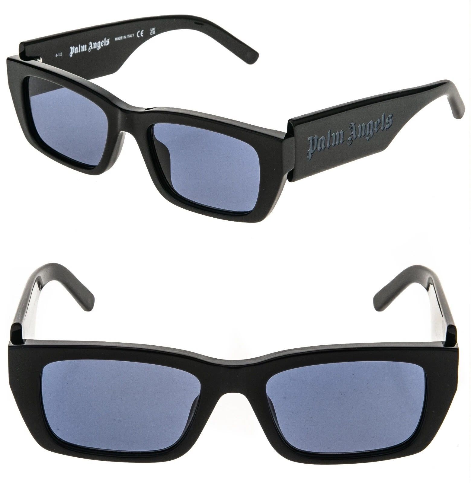Palm Angels PALM ANGELS PERI002 002 PALM Black Blue Geometric Sunglass Size ONE SIZE - 1 Thumbnail