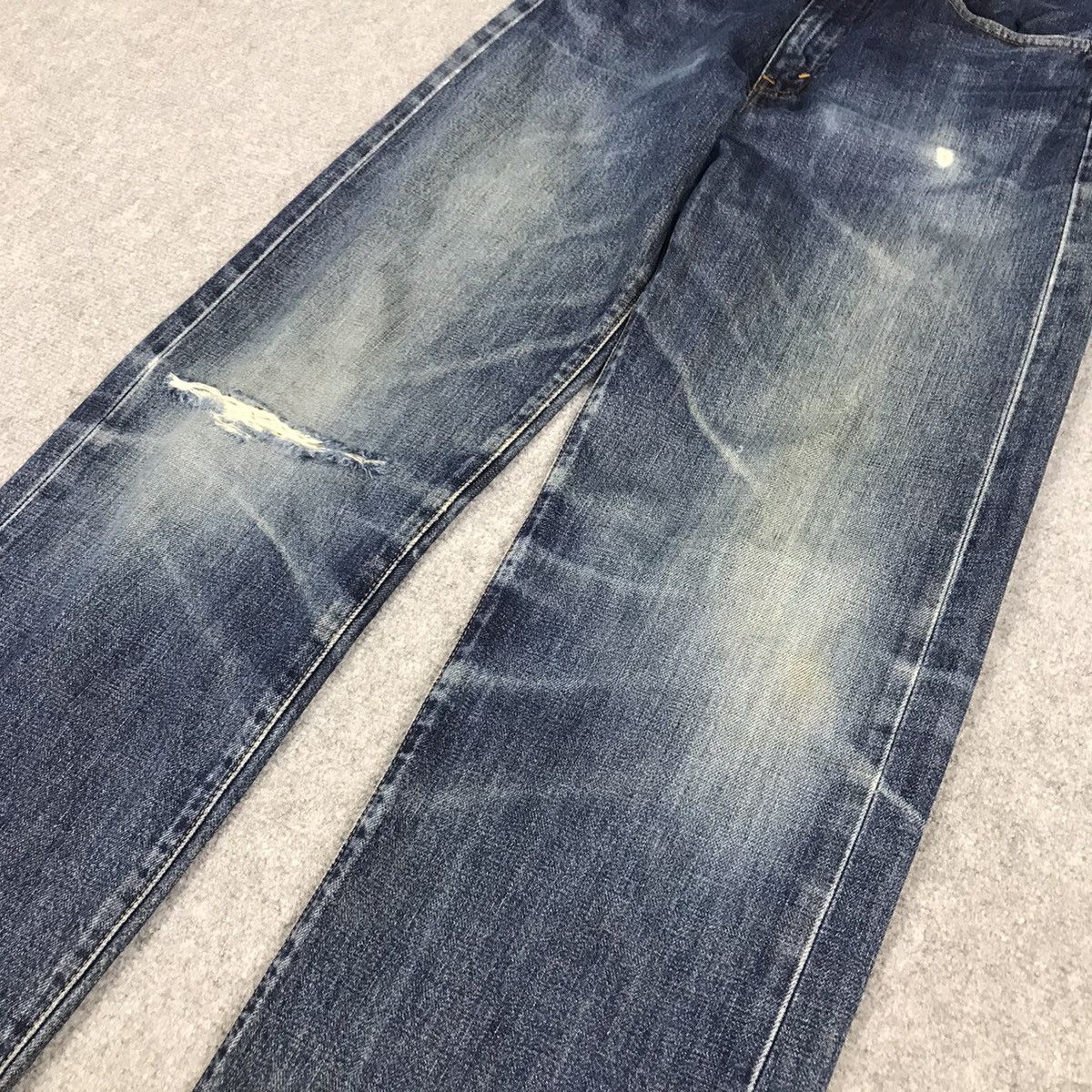 Japanese Brand × Levi's Vintage Clothing Levi’s 551Z Big E Selvadge Denim Distressed Jeans Pants Size US 30 / EU 46 - 4 Thumbnail