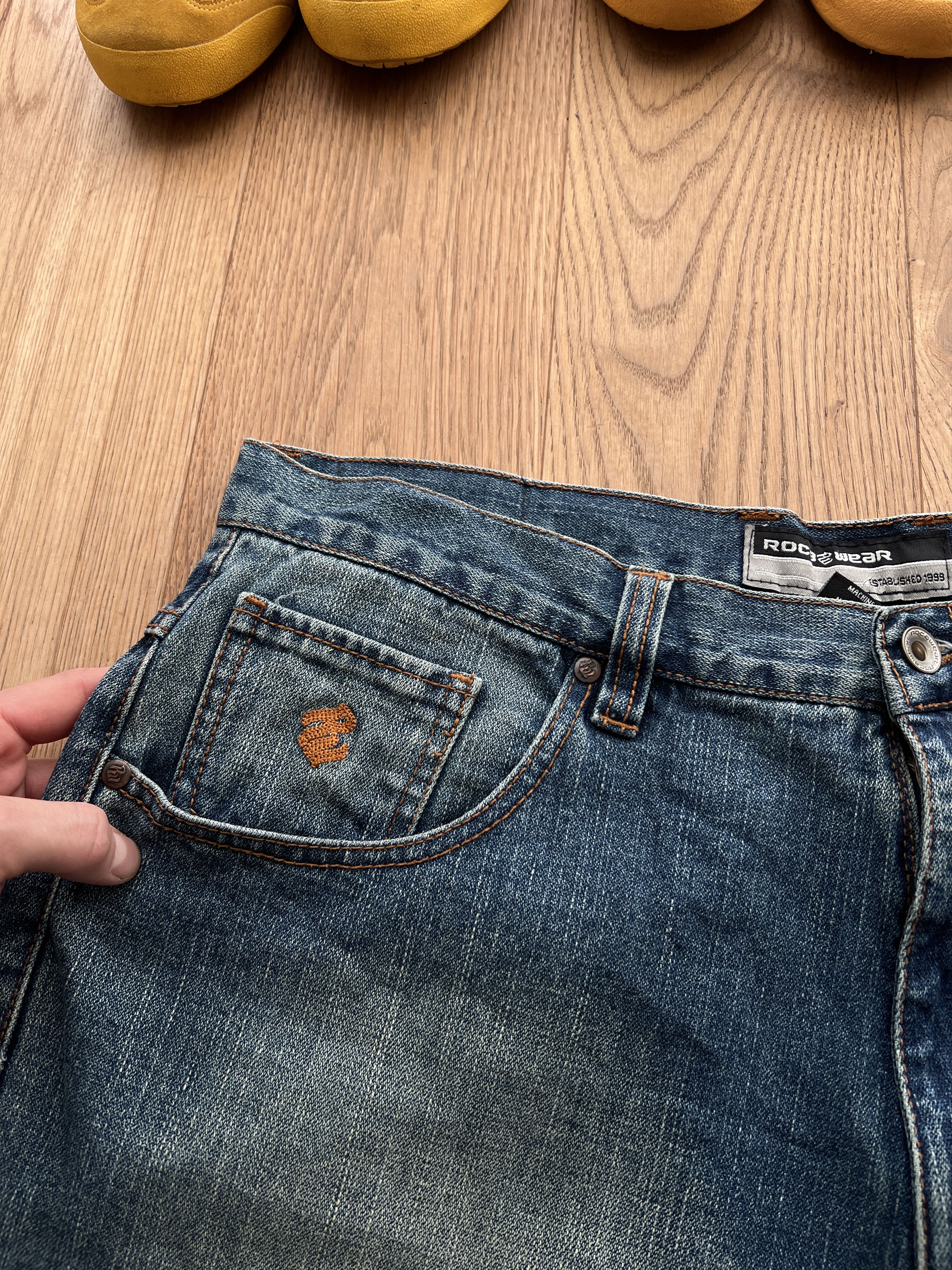 Crazy! Rocawear baggy denim dirty jeans y2k VTG 1990s JNCO
