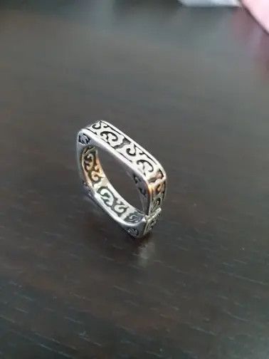 Other Vintage Auspicious Clouds Square Design Men Finger Ring Size ONE SIZE - 4 Thumbnail
