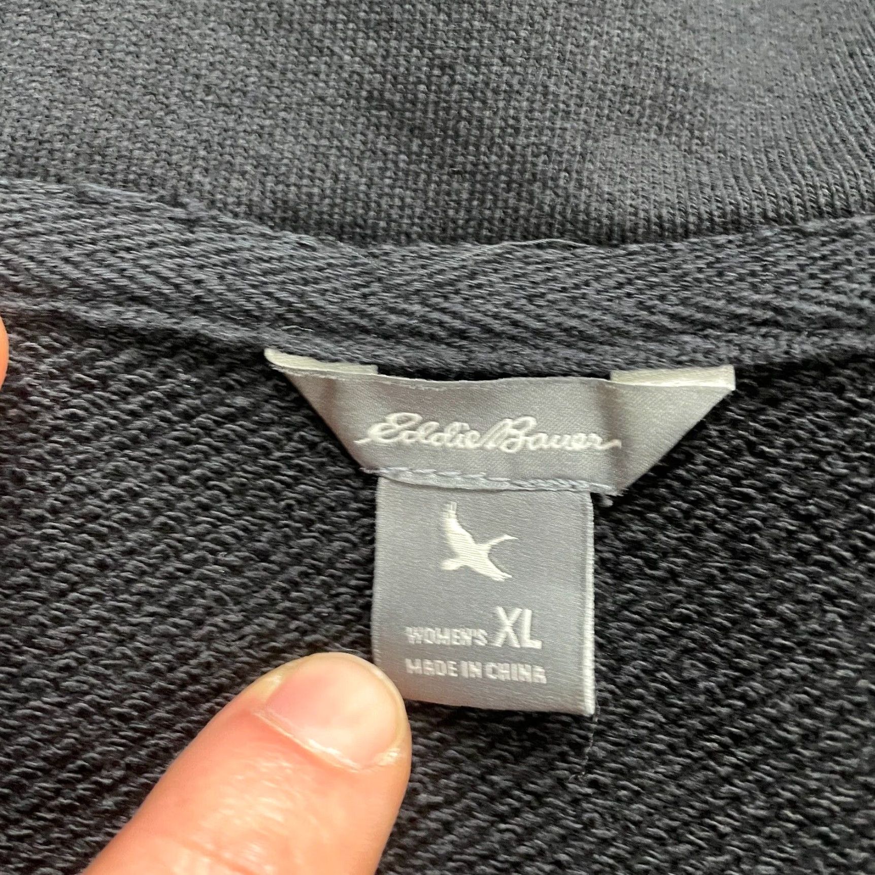 Eddie Bauer Eddie Bauer Open Jacket Womens XL Solid Black Shawl Neck Cotton Casual Outdoor Size XL / US 12-14 / IT 48-50 - 7 Thumbnail