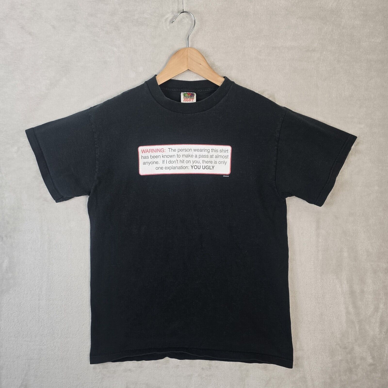 Fruit Of The Loom Vtg WARNING "If I Don't Hit On You You're Ugly" Shirt Size M Size US M / EU 48-50 / 2 - 2 Thumbnail