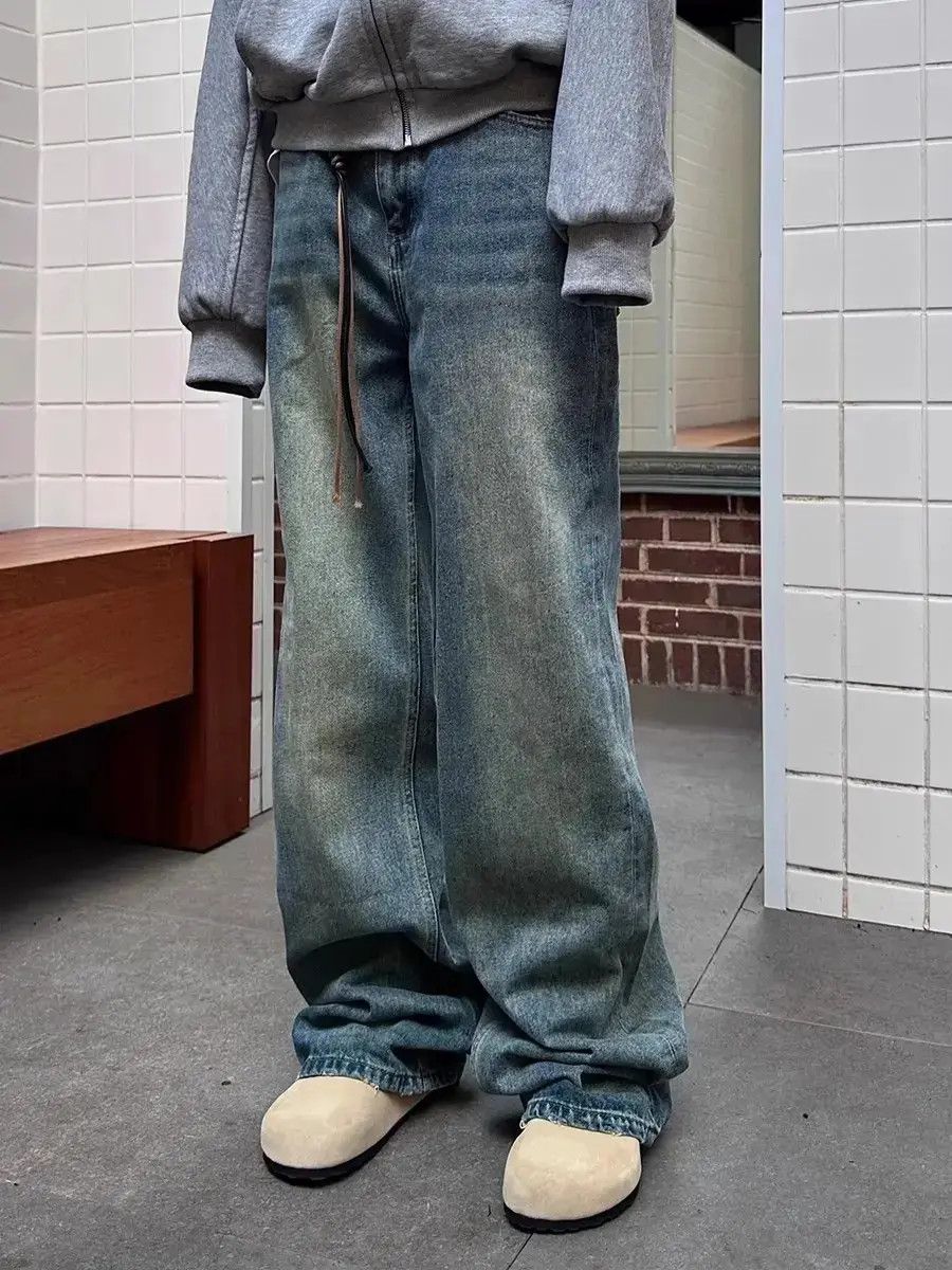Japanese Brand Retro casual straight tube mud dyed jeans Size US 30 / EU 46 - 6 Thumbnail