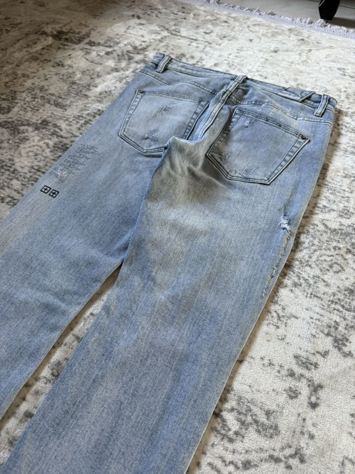 Ksubi Ksubi Studded Phython Snake Repaired Distressed Skinny Jeans Size US 30 / EU 46 - 18 Thumbnail