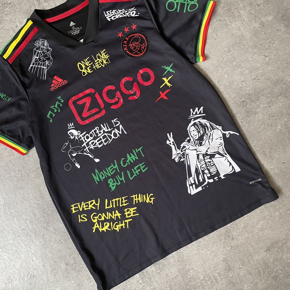 Adidas Ajax Amsterdam Special Edition Custom Bob Marley Jersey Size US XL / EU 56 / 4 - 2 Thumbnail