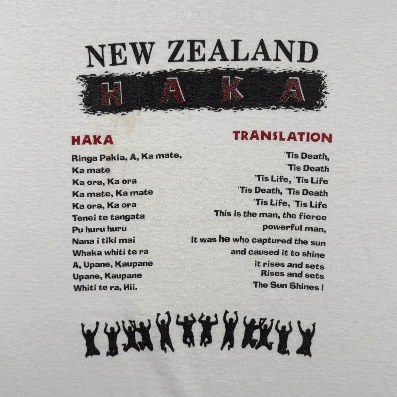 Vintage VINTAGE New Zealand Haka Tourist Souvenir Spellout Graphic White T-Shirt Large Mens Regular Short Sleeve Cotton Size US L / EU 52-54 / 3 - 4 Thumbnail
