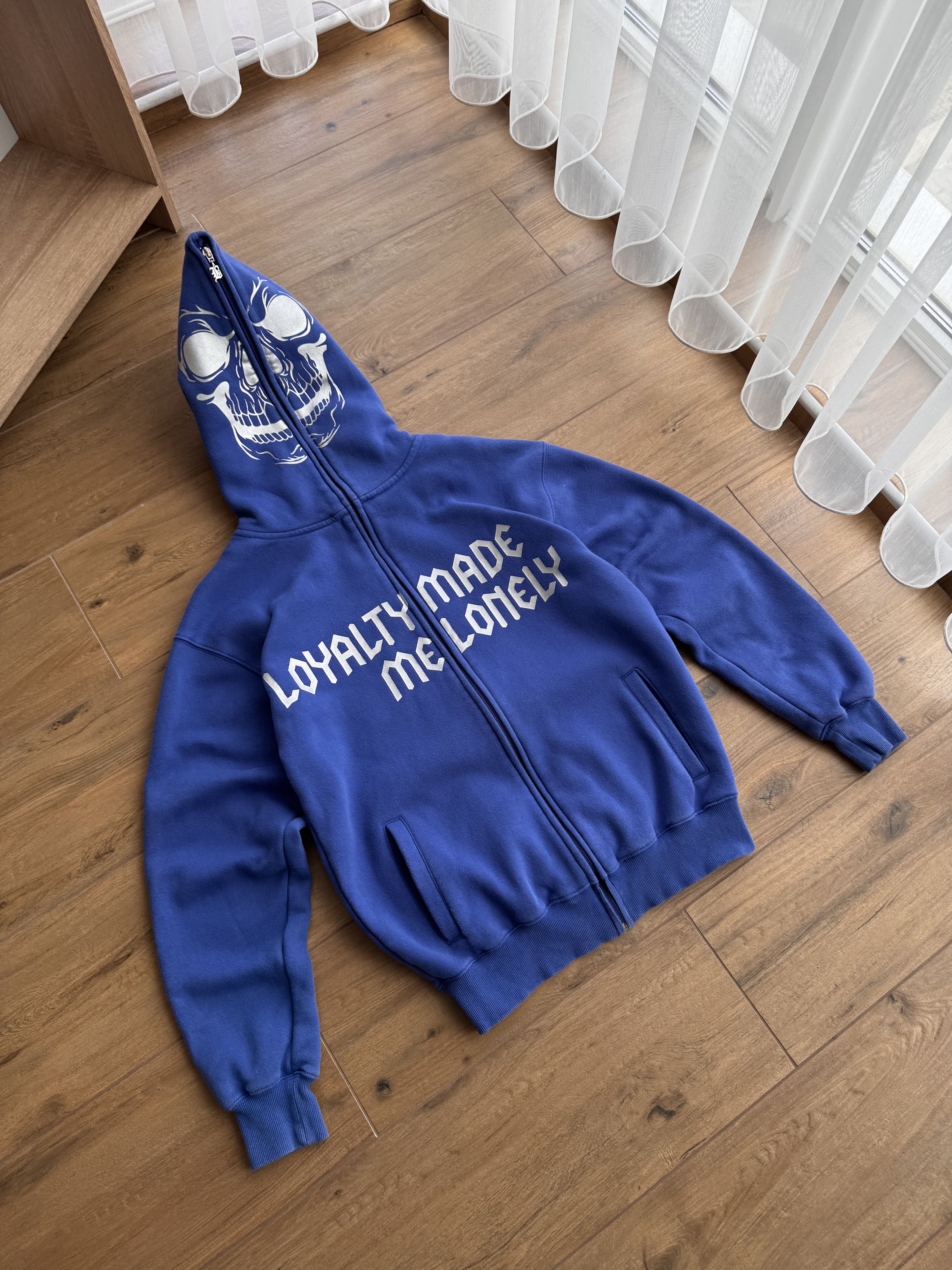 Japanese Brand × Vintage Vintage Kanye West Style Full Zip Skeleton Blue Hoodie Size US M / EU 48-50 / 2 - 4 Thumbnail